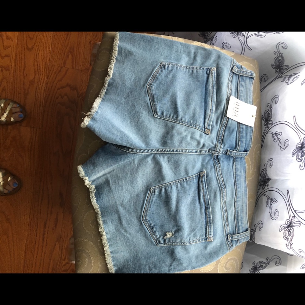 Blue denim shorts